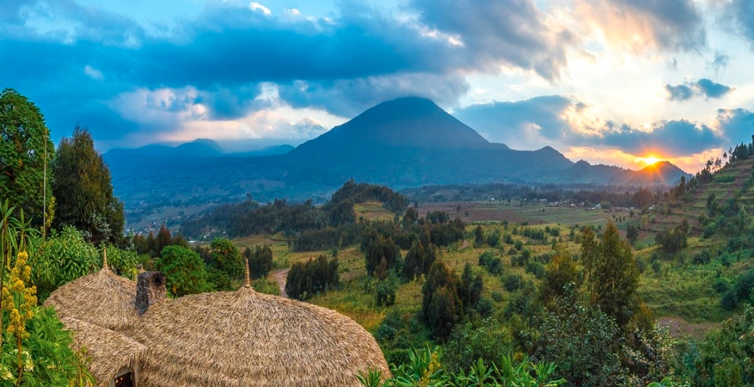 Volcanoes National Park landscape in Rwanda