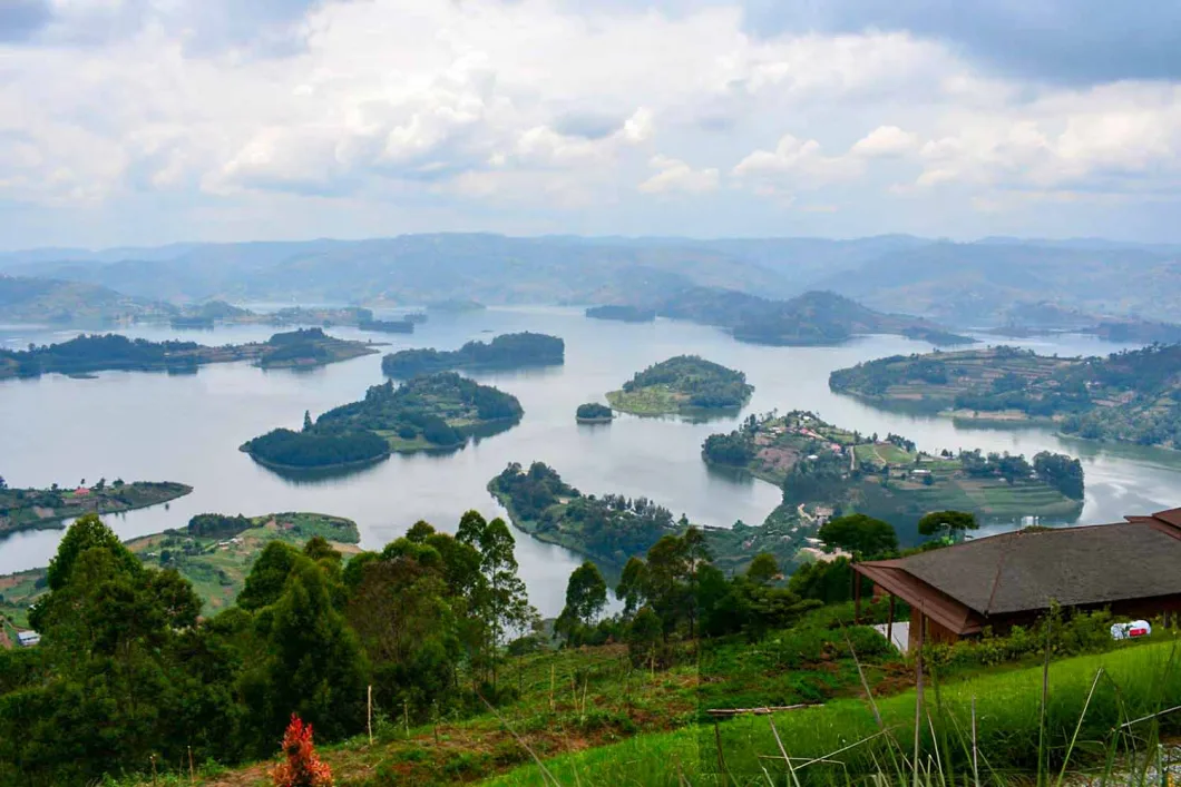 Lake Bunyonyi hills and islands in southern Uganda